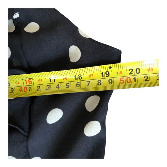 ADRIANNA PAPELL Black Polka Dot Sleeveless Feminine Ruffle Sheath Dress 12 - Picture 9 of 12